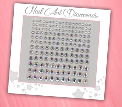 Nail Art Diamonds (165 Diamantjes Transparant) [Zelfklevend Nagel Steentjes Decoratie Versiering - Manicure Kunstnagels Nepnagels - Acryl Nagels Rhinestone Rhine Stones]