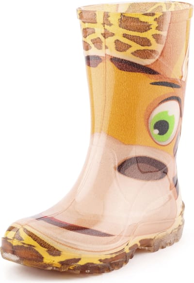 Ladeheid Kinder Regenlaarzen - Jongens Meisjes Antislip Zool - PVC - LA-KL-002-BW - Oranje Giraffe - 23/24