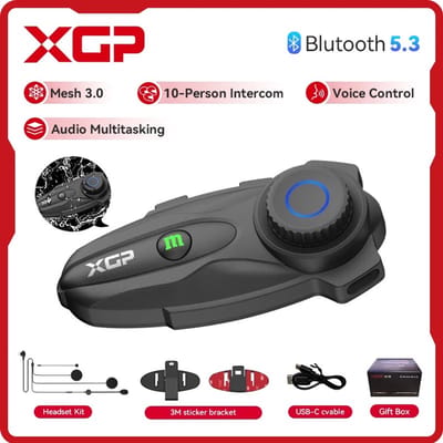 Zolara X10 Motor Helmintercom Bluetooth 5.3 - Motor communicatieset - Communicatie - Motorcommunicatiesystemen - Mesh Intercom 3.0, 1000m Bereik, Waterdicht IP67, Ruisonderdrukking & HiFi Speakers