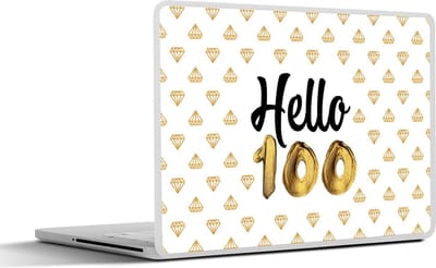Laptop sticker - 10.1 inch - Versiering - 100 Jaar - Feest - 25x18cm - Laptopstickers - Laptop skin - Cover