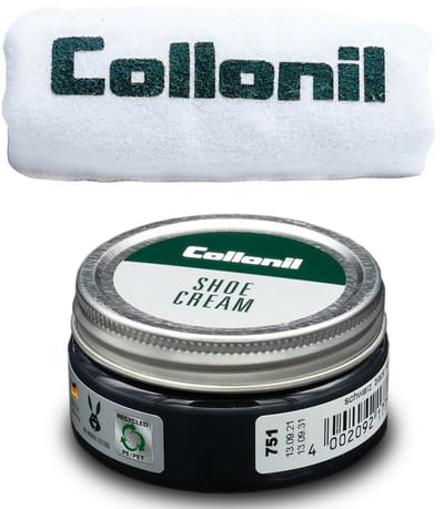 Zwarte schoenpoets | blikje 60 ML | Merk: Collonil | set schoenpoets met schoenpoets doekje