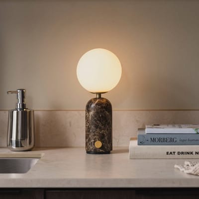 Globen Lighting Accu-tafellamp Torrano, marmer bruin