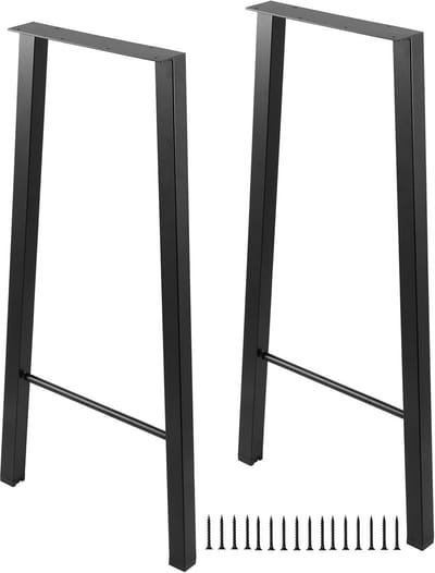 Set van 2 Zwarte Hoge Tafelpoten Metaal - Bar/Eettafel Onderstel 100 cm
