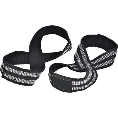 1 Paar 8-vormige Gewichthefbanden Deadlift Polsband voor Pull-ups Horizontale Bar Powerlifting Sportschool Fitness black