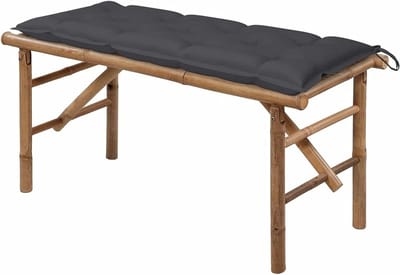 Opvouwbare Tuinbank - Bamboe Bank - Buiten Ontspannen - Inclusief Comfortabel Kussen - 118 cm - Natuurlijk Bamboe