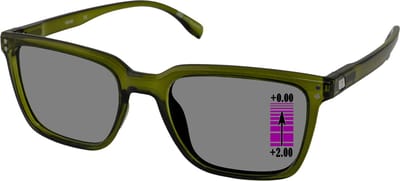 Zonneleesbril Vista Bonita Cubo XL Progressief-Army Green-+2.00