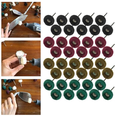 Set van 40 stuks - Polijstschijven - Metaalpolijstschijven - Accessoires voor roterende gereedschappen - Polijstschijfset - (3mm) handgreep