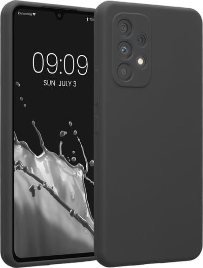 kwmobile telefoonhoesje geschikt voor Samsung Galaxy A53 5G - TPU backcover met siliconen coating - Smartphone case in donkergrijs