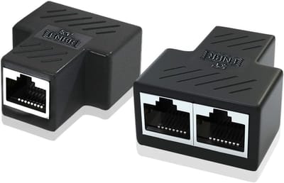 Netwerk Splitter - Ethernet Adapter - Twee Apparaten Online - Stabiele Verbinding - 2 Poorten - Zwart
