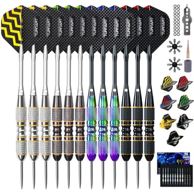 Professionele Metalen Darts Set - 12 Stuks 24 Gram met Aluminium Schachten en Reserve Flights