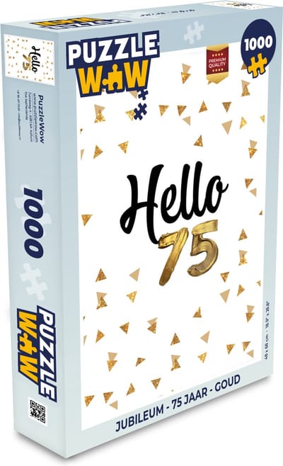 Puzzel Jubileum - 75 Jaar - Goud - Legpuzzel - Puzzel 1000 stukjes volwassenen