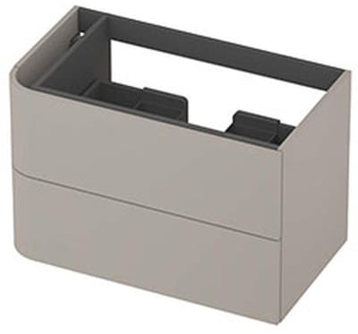 INK - Links Afgeronde Onderkast Gelakt 2 Laden Softclose Tbv Grepen - 800x450x520 Mm - Mat Kasjmier Grijs