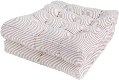 Set van 2 Vierkante Zitkussens Beige 50x50 cm - Comfortabel Binnen & Buiten Kussen