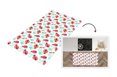 Keukenloper - Loper keuken - Meiden - Lieveheersbeestje - Bloemen - Patronen - 120x60 cm - Keukenloper vinyl