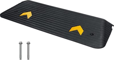 drempeloprijplaat massief rubberen deur drempeloprijplaat 15 ton draagvermogen oprijplaat met goot 110x32x3,8 cm rolstoeloprijplaat oprijplaat rubberen oprijplaat ideaal bij oneffen bodem stoepranden