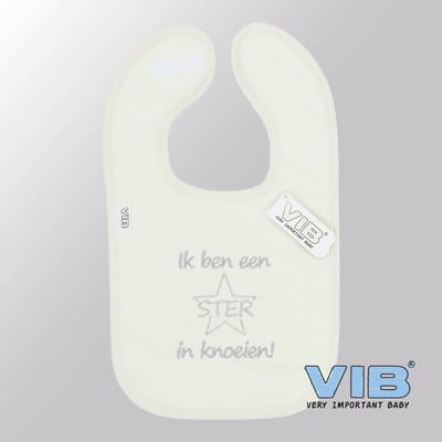 VIB® - Slabbetje Luxe velours - Ik ben een STER in Knoeien! (Mint) - Babykleertjes - Slabbetjes - zwangerschap aankondiging - baby aankondiging