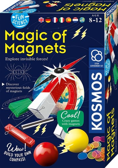 KOSMOS Magic of Magnets - Experimenteerset - Ontdek de Kracht van Magneten - Bouw Je Eigen Kompas - 9 Magnetische Experimenten en Spellen - STEM Speelgoed - Vanaf 8 Jaar