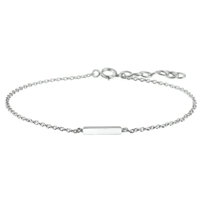 Zilver Gerhodineerde Armband balkje 1 1324916