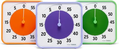 Time Timer® Classroom set - 3 stuks - oranje, paars en groen - secundaire kleuren