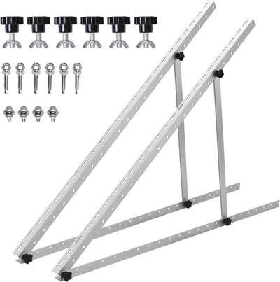 Zonnepaneel Houder - PV Montage Set - Balkon Energie - Verstelbare Hoek - 2x 114 cm - Zilver