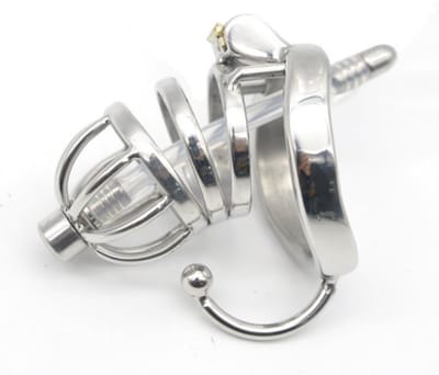 Nooitmeersaai - Kuisheidskooi met slot & dilator - Metaal - Zilverkleurig - 50mm