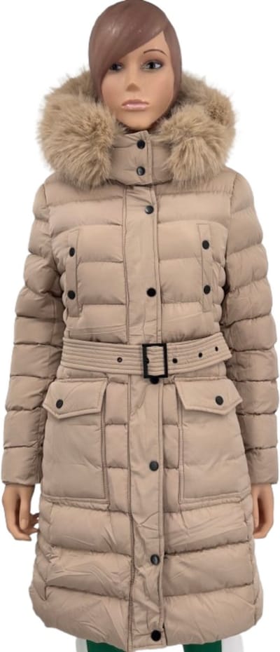 Wulux® Winterjas Dames - Gevoerde Binnenzijde - Parka Jas - Met Capuchon - Met Ritszakken - Choco Bruin - Maat L