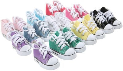 Dailygoods- Sneakers Poppen - Antislip - Diverse Kleuren - 3,0 Inch - Geschikt voor 16 Inch Salonpoppen - Duurzaam Materiaal - Poppen Schoenen