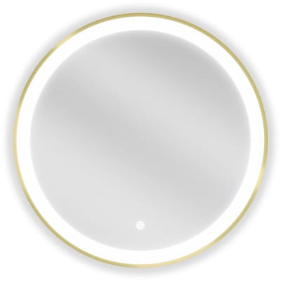 Mexen Esso verlichte badkamerspiegel, rond 60 , LED 6000K, antidamp, gouden frame - 9825-060-060-611-50