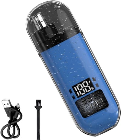 Oor en neustrimmer - Haartrimmer apparaat - Precisie verzorging - Digitale display - Waterdicht ontwerp - Blauw