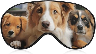 Dieren Slaapmasker - Oogmasker Reizen - Diepe Rust - Verstelbare Pasvorm - 20 x 10 cm - Hond Patroon
