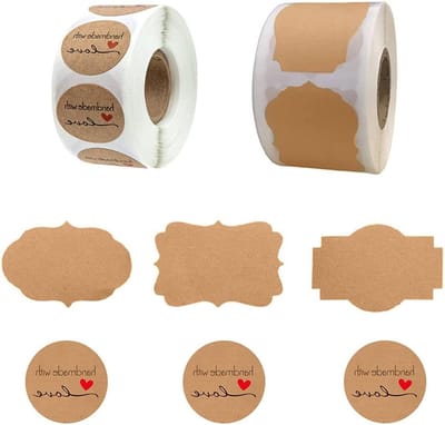 Kraft papier labels voor jam, vintage zelfklevende etiketten, perfect voor geschenken en bedankjes - 800 stuks