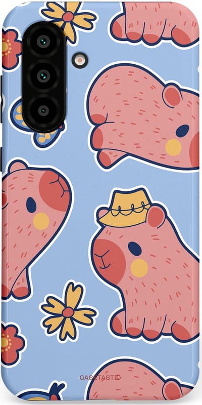 Casetastic Hoesje Geschikt voor Samsung A56 / A36 - Stijlvolle Beschermende Duo-layer Case - Capibara geluk