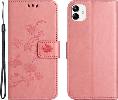 Coverup Hoesje - Geschikt voor Motorola Moto G54 Hoesje - Coverup Bloemen & Vlinders Book Case - Pink