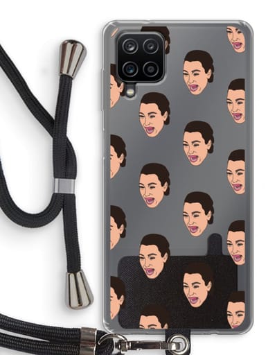Case Company® - Hoesje met koord geschikt voor Samsung Galaxy A12 hoesje met Koord - Ugly Cry Call - Telefoonhoesje met Zwart Koord - Bescherming aan alle Kanten en Over de Schermrand