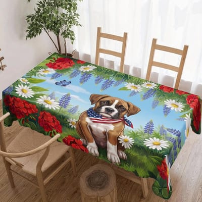 Onafhankelijkheidsdag Rechthoekige Tafelkleed voor Tafeldecoratie Keuken Eetkamer Waterdicht Herbruikbaar Tafelkleed voor Tafel Feest 90x140cm