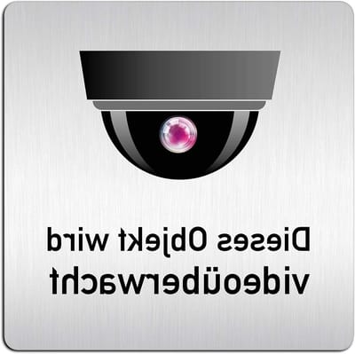 Waarschuwingsbord - Deurplaat Aluminium - Videobewaking Aangeven - Verkeerd Gebruik Voorkomen - 125 x 125 mm - Aluminium