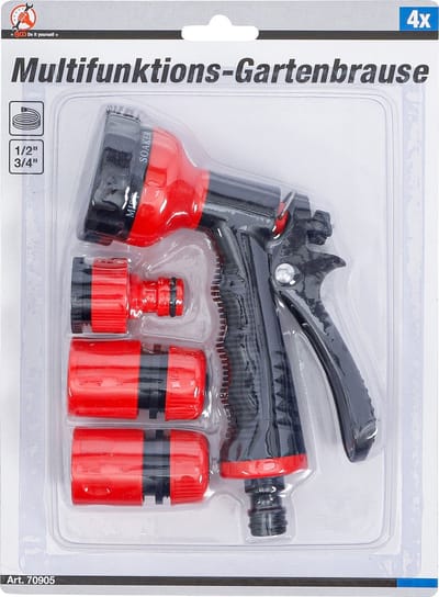 BGS 70905 - Pistolet d’arrosage multifonctionnel | avec accessoires | 4 pièces