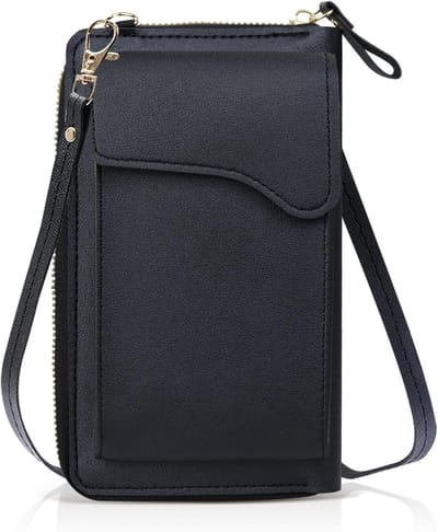 Draagbare Schoudertas voor Mobiele Telefoon, PU Leer, Verstelbare Schouderriem, Multifunctionele Crossbody Tas voor Dagelijks Gebruik en Reizen