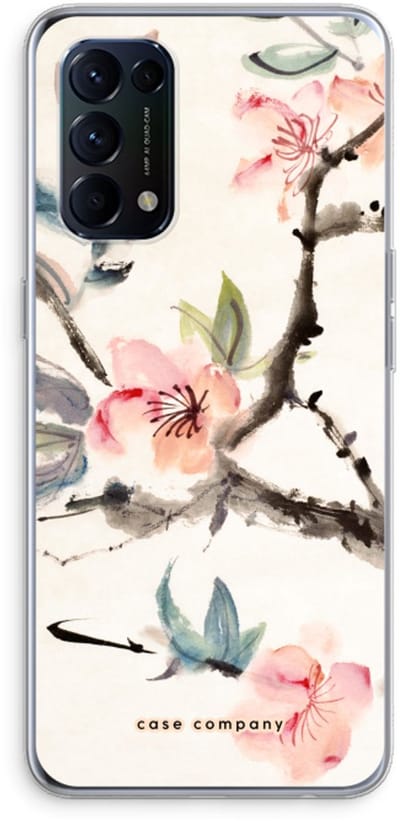 Case Company® - Hoesje geschikt voor Oppo Find X3 Lite hoesje - Japanse bloemen - Soft Cover Telefoonhoesje - Bescherming aan alle Kanten en Schermrand