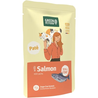 8x85g zalm Green Petfood Paté natvoer voor katten