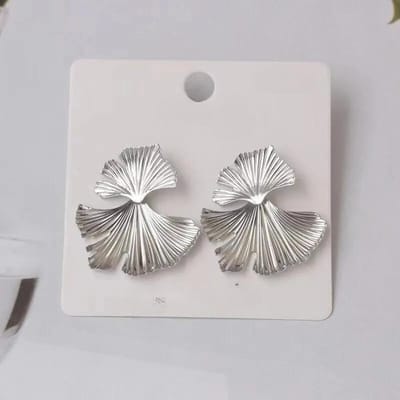 Vintage Bloem Blad Oorbellen, High-End Ginkgo Blad Oorbellen, Veelzijdige En Niche Stijl Oorbellen Voor Vrouwen zilver