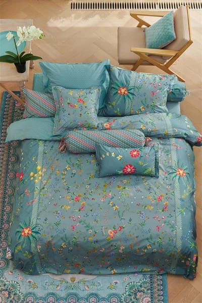 Pip Studio Petites Fleurs dekbedovertrek - Lits-Jumeaux XL - 260x200/220 - Blauw
