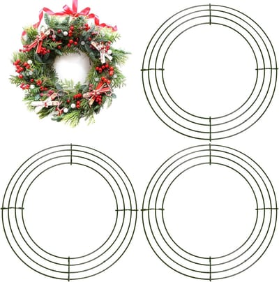 Grote metalen draadkrans van 10 inch voor kerstdecoratie, ambachtelijke projecten en feestelijke versieringen