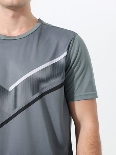 YOUTHUP Heren Tweekleurig Verloop Sneldrogende Sportset - Rond Hals T-shirt met Korte Broek - XL