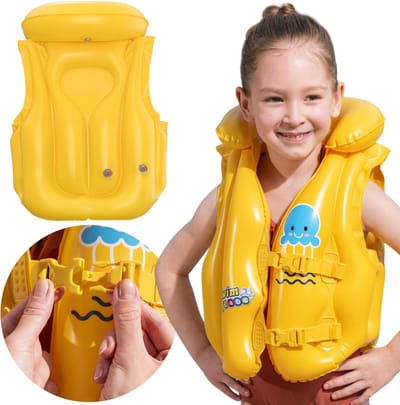 Opblaasbaar zwemvest voor kinderen, zwemvest om te leren zwemmen 3-6 jaar 51x46cm