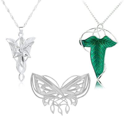 Dailygoods- Halsketting 3 Stuks - Avondster/Halsketting - Elf/Groene Broche - Lord of the Rings - Sieraden - Nieuwe Staat