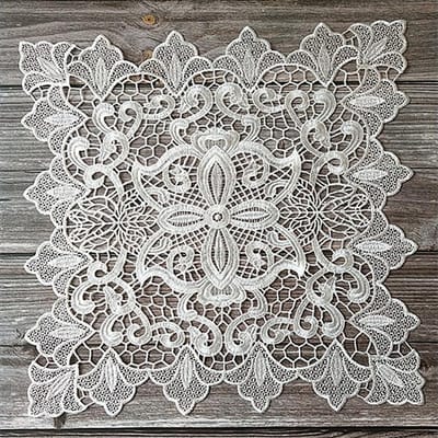 Moderne Kant Borduurwerk Tafel Placemat Doek Placemat Kop Mok Thee Koffie Onderzetter Dineren Onderzetter Drank Glas Onderzetter Kerst Keuken Square 38CM&Rectangular