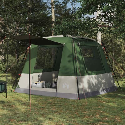 vidaXL - Partytent - 10-persoons - Groen - 185T - Polyester - met - PU - Coating