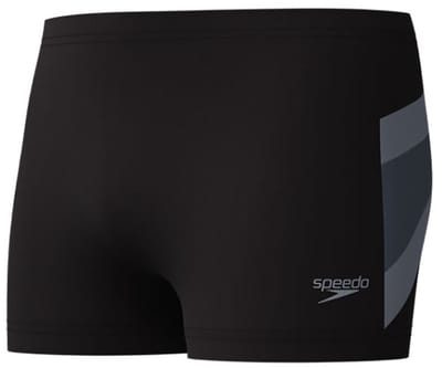 Speedo Hyperboom Aquashort Heren - Zwembroek Heren - Chloorbestendige Zwemshort Heren - Zwemboxer Heren met Trekkoord - Zwart/Grijs - S