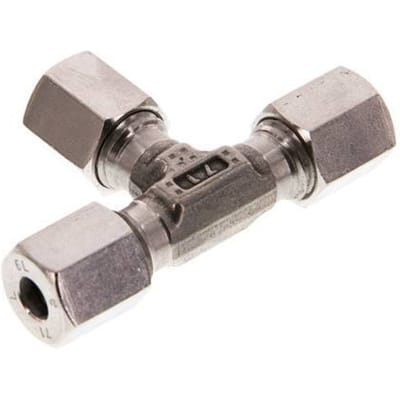 6L RVS T-stuk Snijring 315 Bar DIN 2353 - FL3T-C-ST-06-L